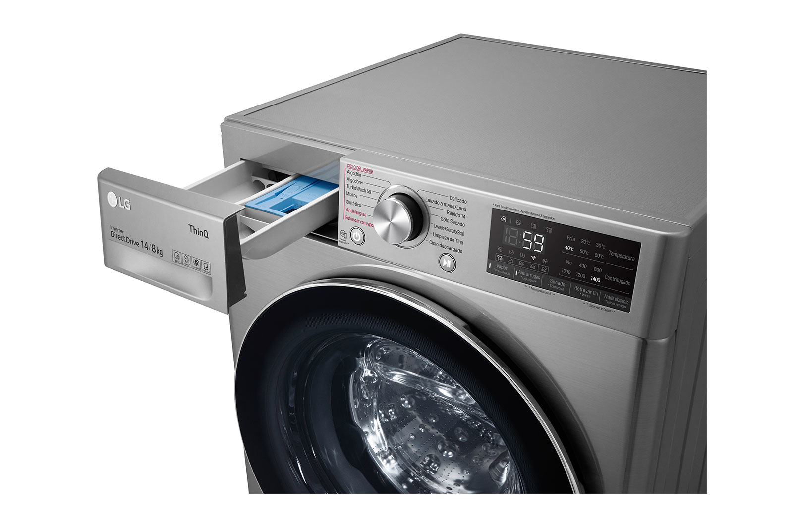 LG WD14VV3S6C washer dryer Freestanding Front-load Stainless steel – image 5