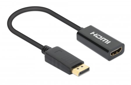 Manhattan Adaptador activo DisplayPort 1.2 a HDMI, 4K@60Hz, 15 cm, macho a hembra, DP con bloqueo, negro, no bidireccional, garantía de 3 años, equivalente a DP2HD4K60S imagen 2