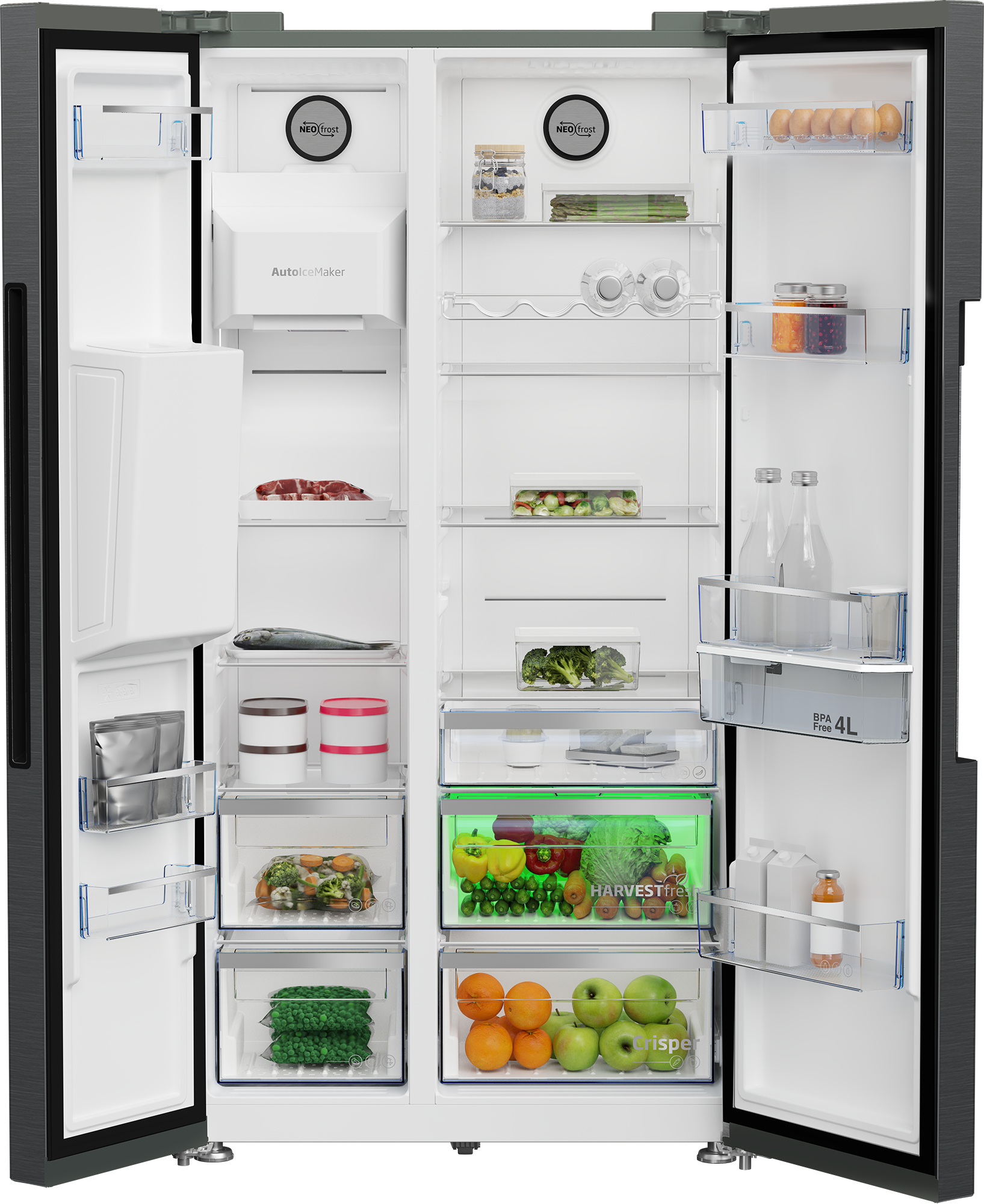 Beko ASN652VPZ Freestanding American Style Fridge Freezer with HarvestFreshTM – image 3