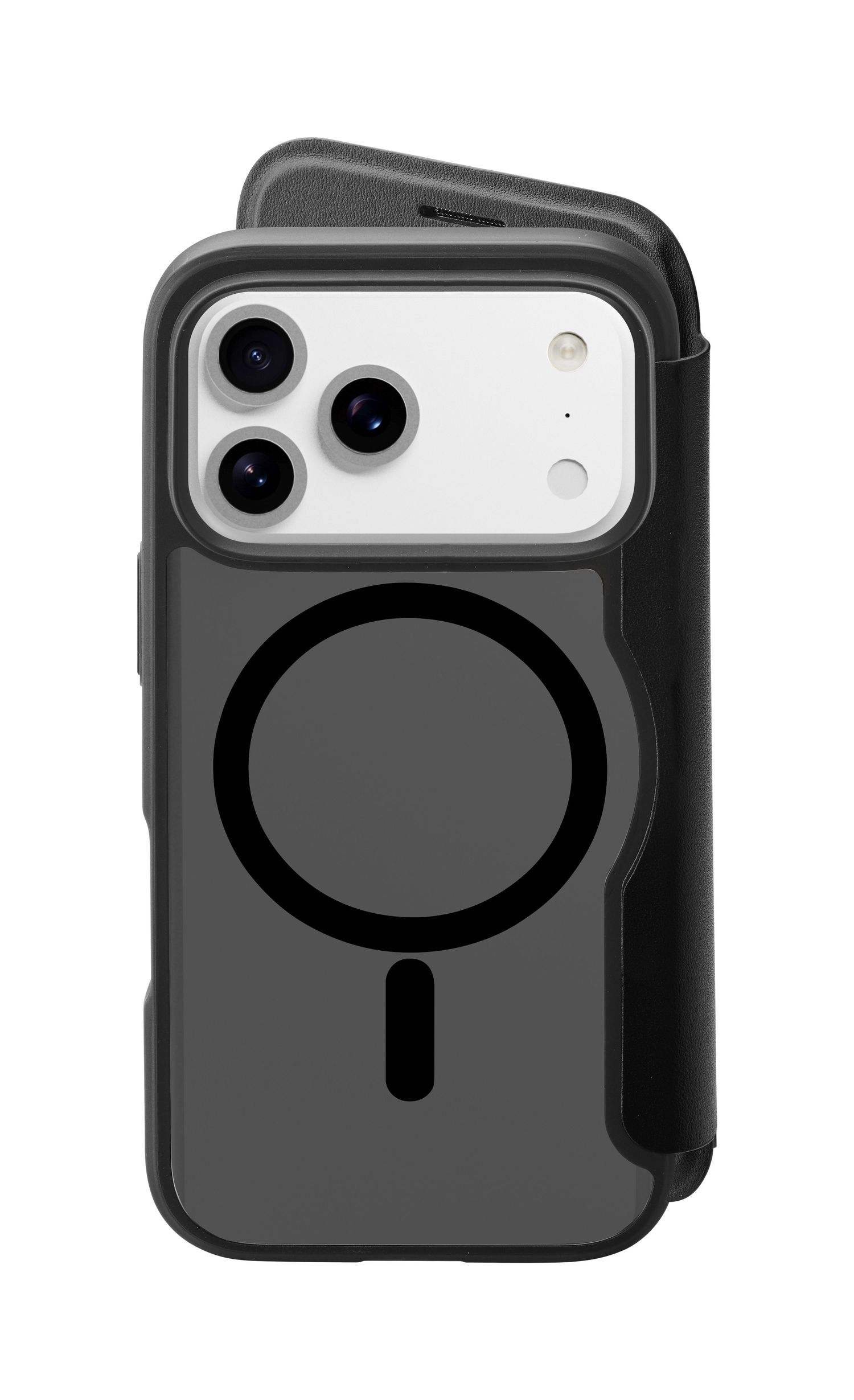 Daily Mag - iPhone 17 Pro Max Buchhülle mit halbdurchsichtigem Hartdeckel, kompatibel mit dem Magsafe®-Ökosystem