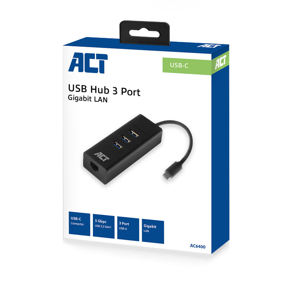 ACT USB hub 3.0 3 port, ethernet – image 4