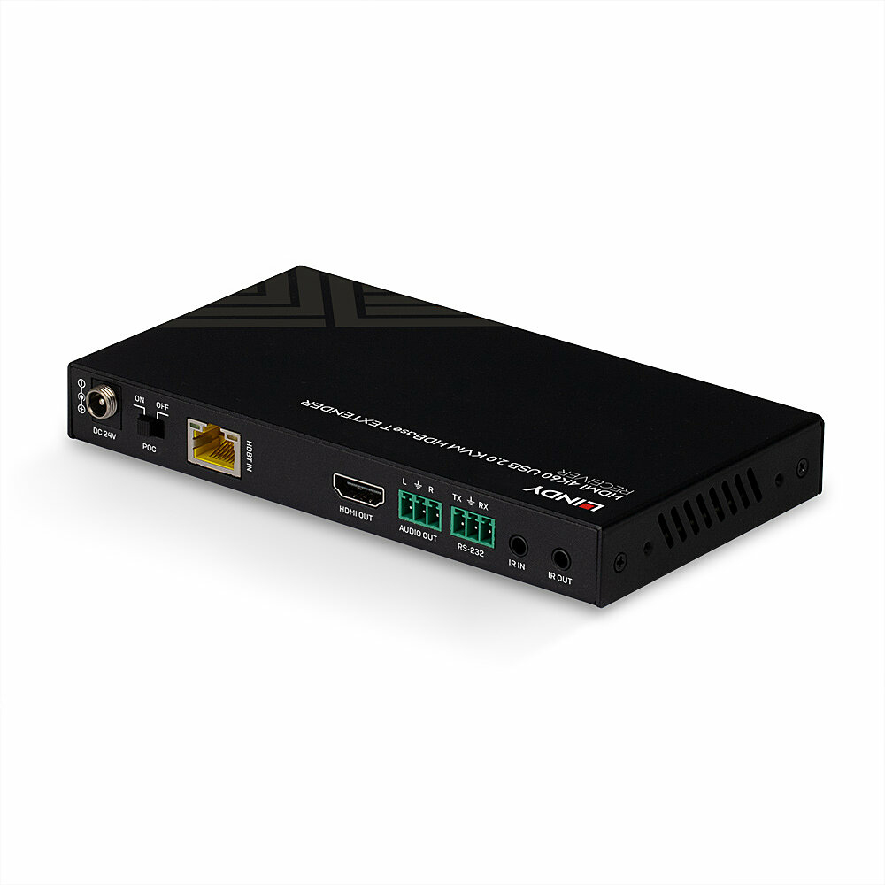 150m Cat.6 HDMI 4K60, IR, RS232 & Audio HDBaseT KVM Extender, Receiver