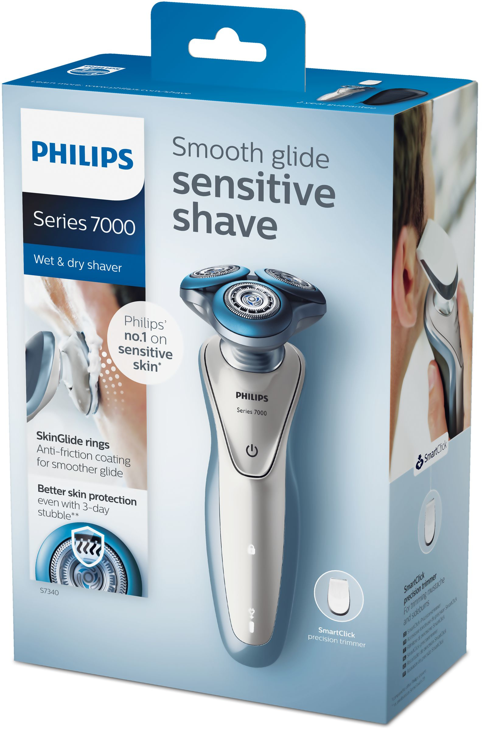 Philips SHAVER Series 7000 S7340/32 men's shaver Rotation shaver Trimmer Blue, Silver – image 2
