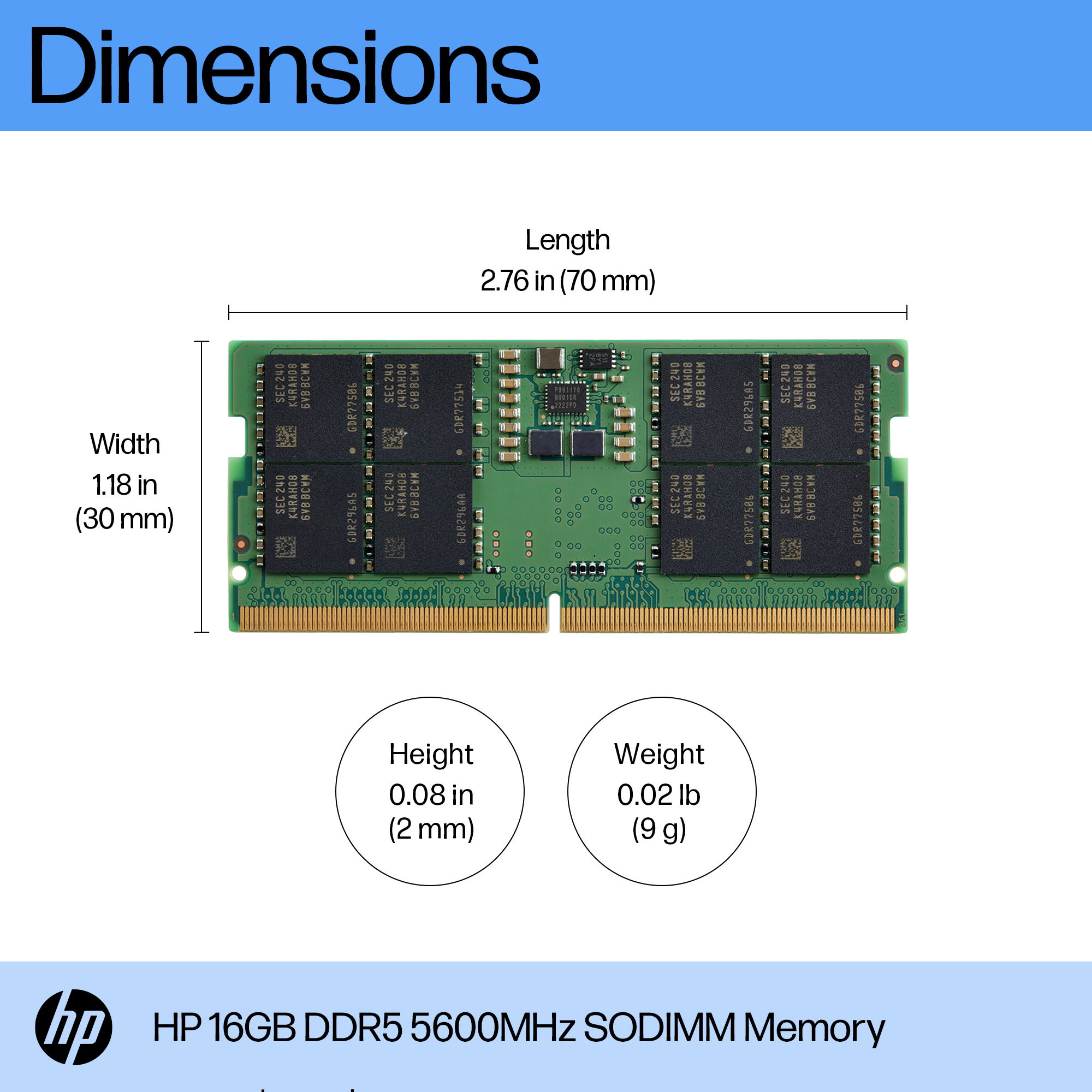 HP 16GB DDR5 5600 SODIMM Memory – image 3