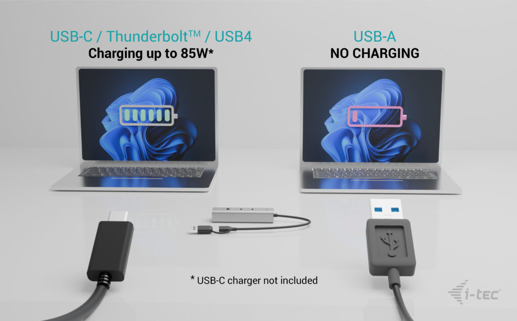 i-tec Metal Universal Charging HUB 2xUSB-C + 2x USB-A Port + Power Delivery – image 8