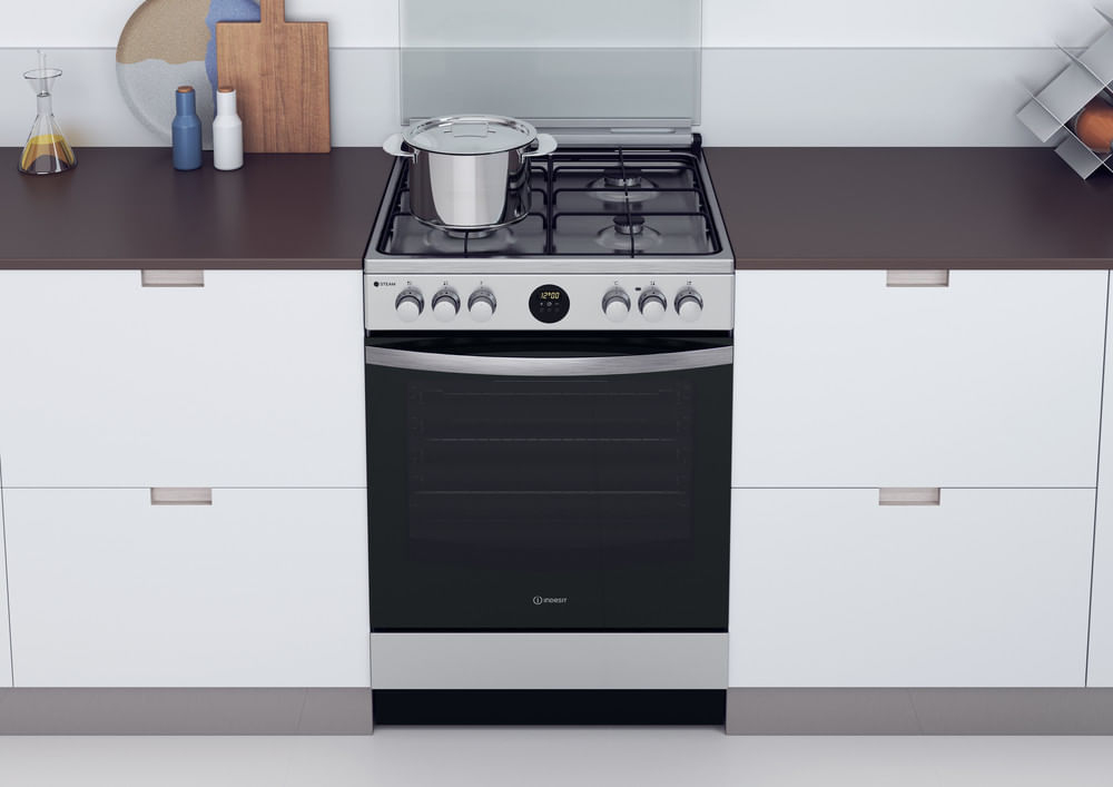 Indesit IS67G8CHX/E Freestanding cooker Electric Gas Stainless steel – image 9