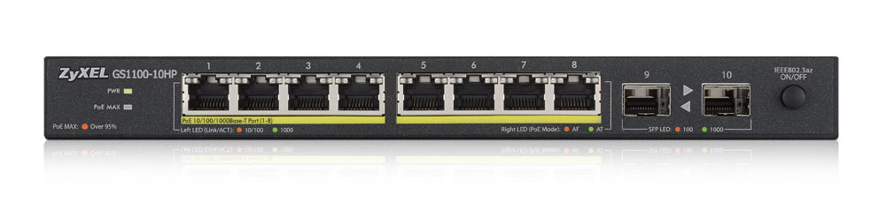 Zyxel GS1100-10HP Unmanaged Gigabit Ethernet (10/100/1000) Power over Ethernet (PoE) 1U Black – image 4