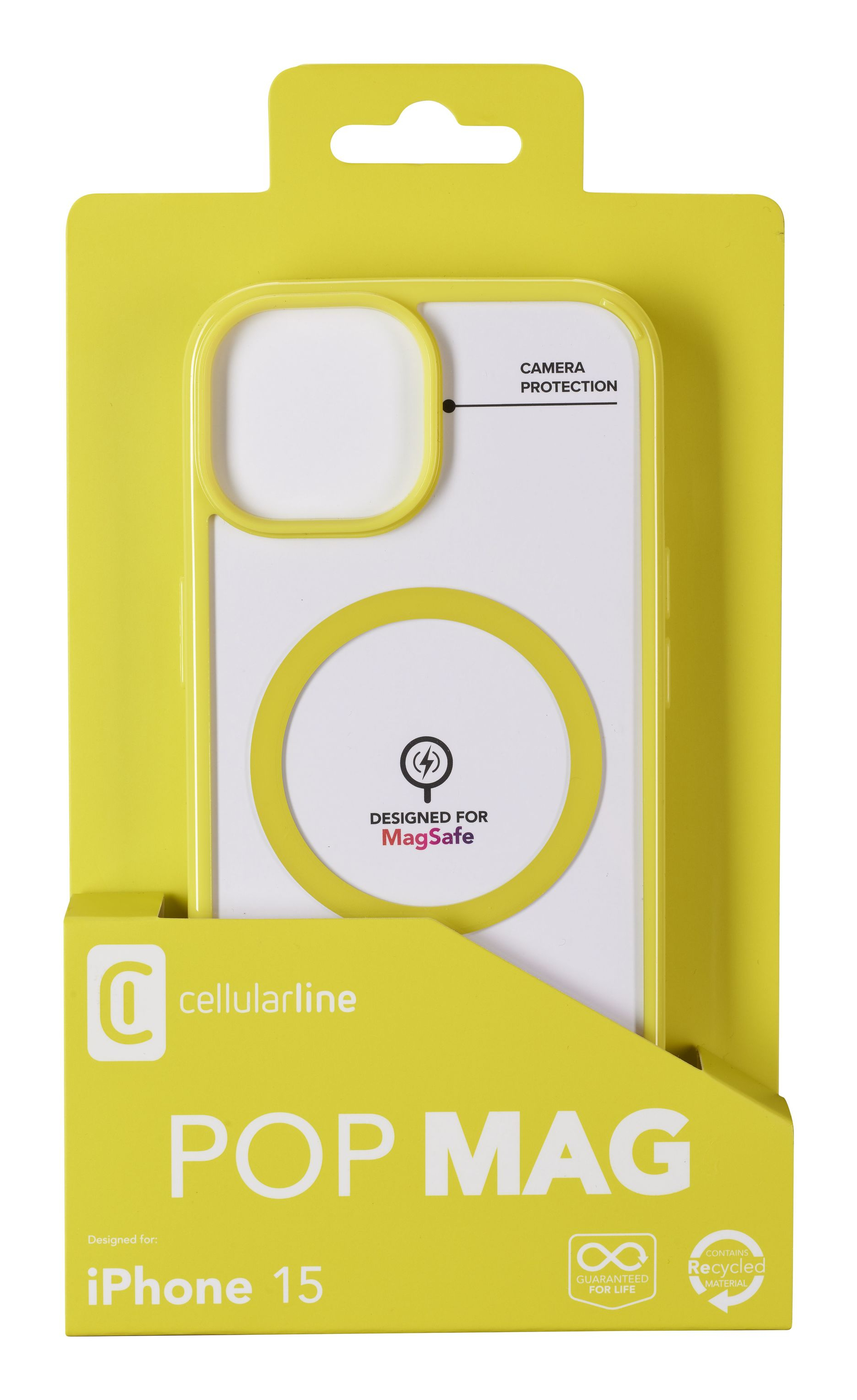 Cellularline Pop Mag - iPhone 15 Transparent case with coloured edges compatible with Magsafe ecosystem – image 2