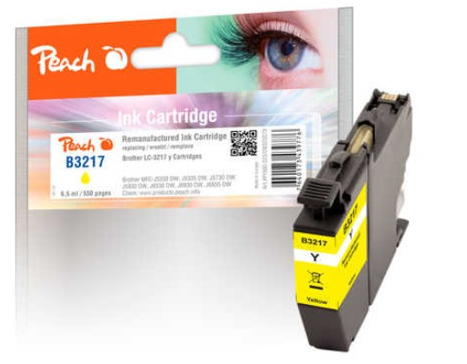 Peach Ink Cartridge yellow, compatible with Brother LC-3217Y
