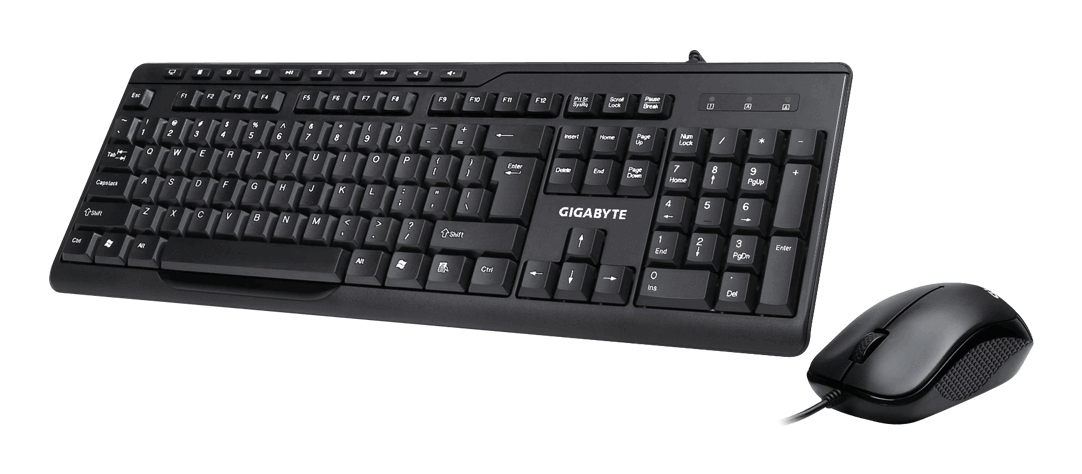 GIGABYTE KM6300 keyboard Mouse included USB Black – image 1