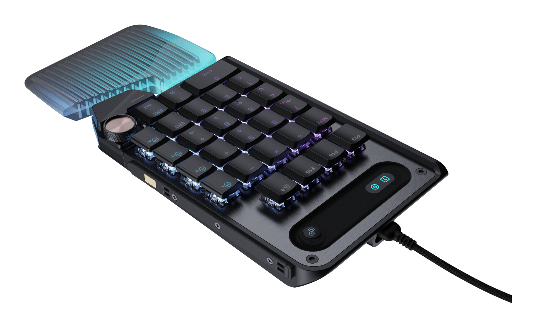 Turtle Beach Command Series KP7 Pavé numérique Gaming. Design programmable Compact avec Barre pour Le Pouce Extensible, molette programmable, Boutons à Effet Hall à déclenchement Rapide