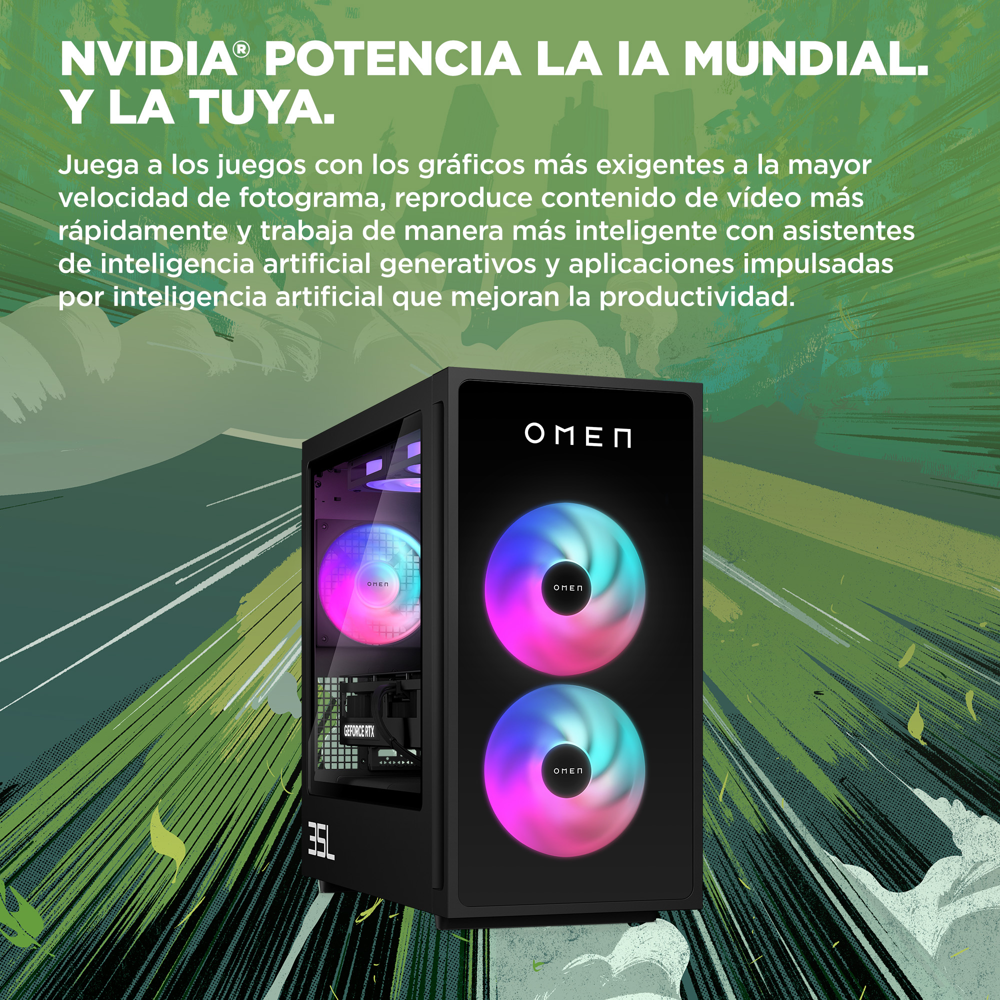 HP - Sobremesa Gaming HP OMEN GT16-0125ns (Edición Valorant), i7, 32GB, 1TB SSD, NVIDIA GeForce RTX 5060 8GB, W11. - imagen 8