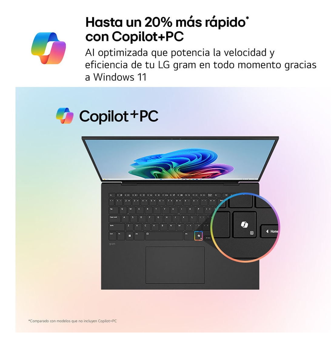 Portátil - LG 16Z90TL-G.AU88B, 16" WQXGA, Intel® Evo™ Edition Core™ Ultra i7-258V, 32 GB RAM, 1 TB SSD, Arc™ GPU, W11H, Negro - imagen 3