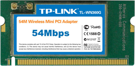 TP-Link 54Mbps Wireless Mini PCI Adapter