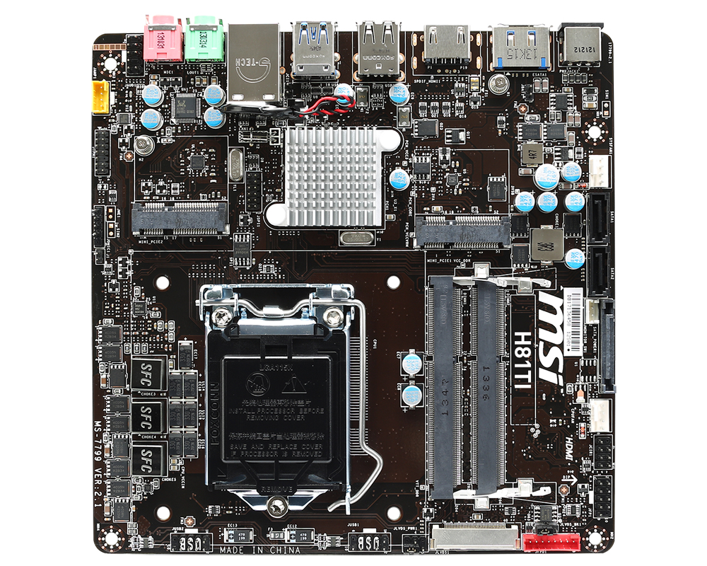 MSI H81TI motherboard Intel® H81 LGA 1150 (Socket H3) mini ITX – image 2