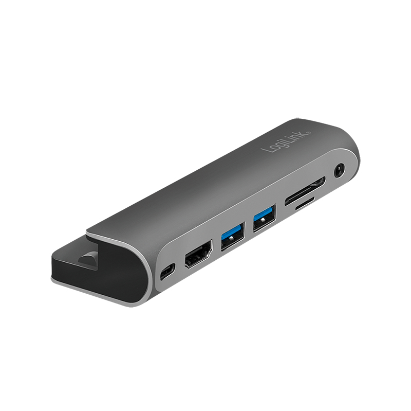 LogiLink UA0385 laptop dock/port replicator USB Type-C Black, Silver – image 1