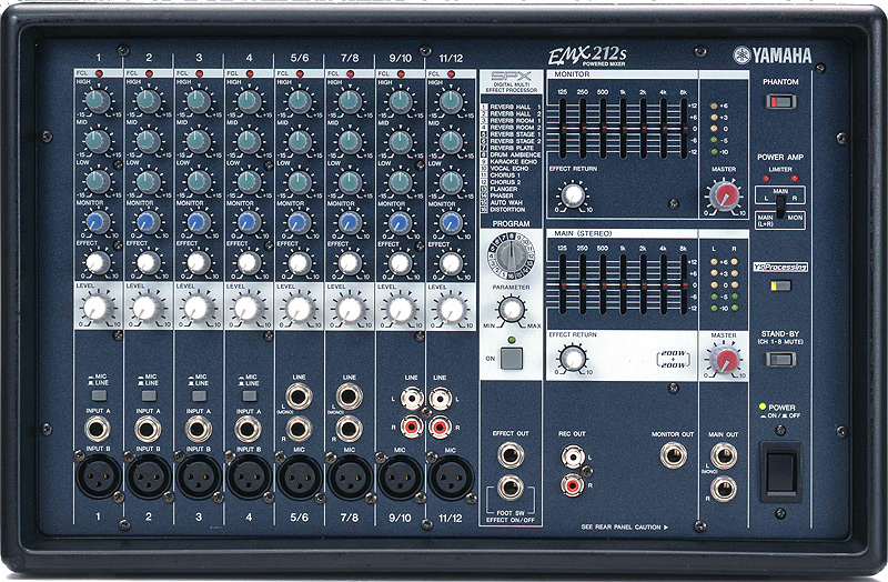 Yamaha EMX212S audio mixer 9 channels 20