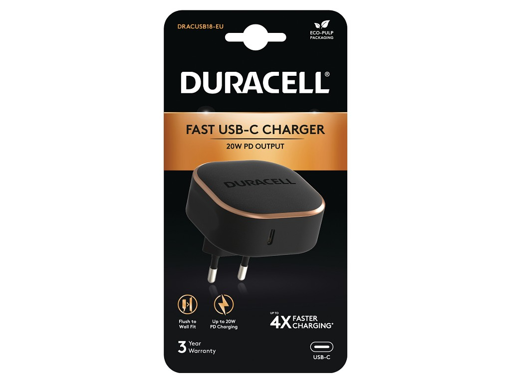 Duracell DRACUSB18-EU mobile device charger Black