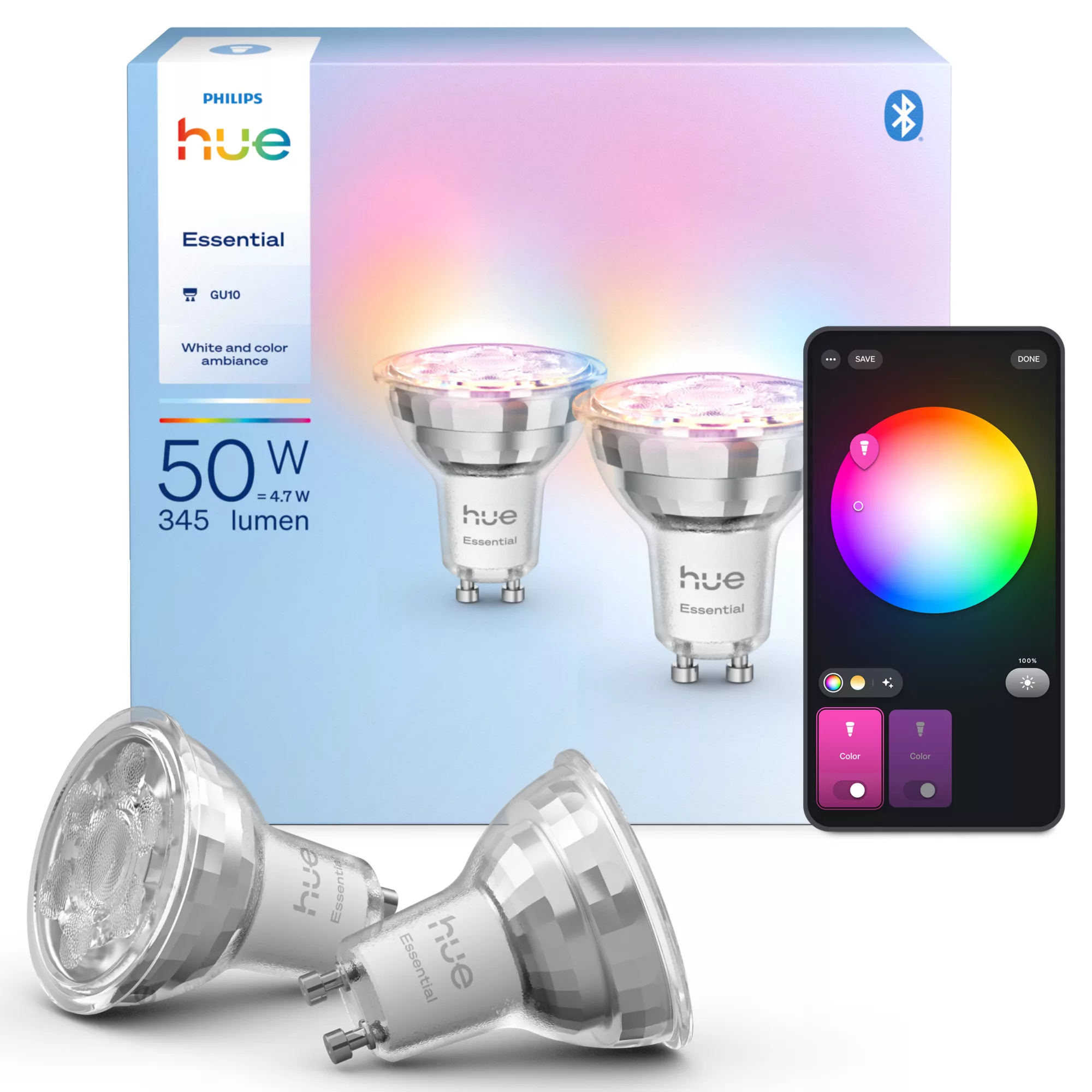 Philips by Signify Philips Hue White and colour ambience Essential GU10 – smart spotlight – 345 lm – – image 3