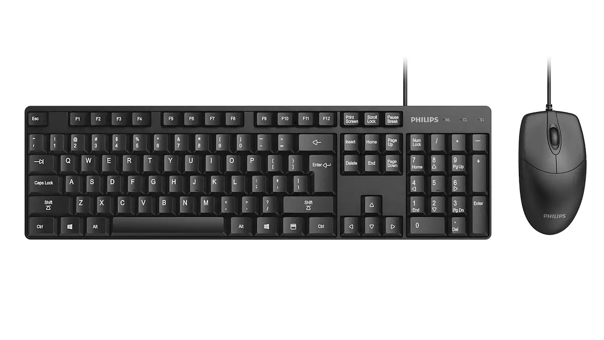 Philips 200 Series SPT6254/01 keyboard Mouse included Home USB Black