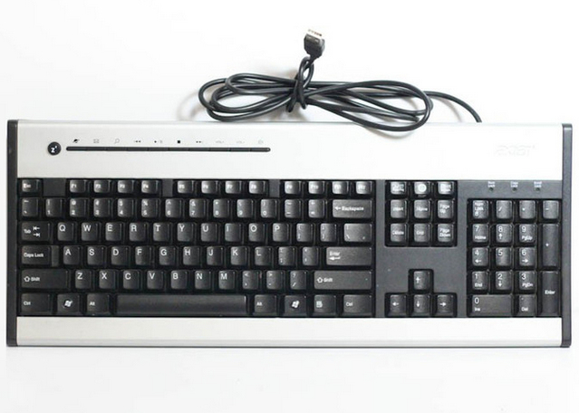 Acer KB.USB0B.284 keyboard USB QWERTY English Black, Silver