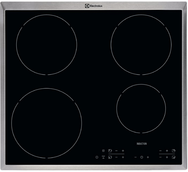 Electrolux HOI630X Black, Stainless steel Built-in Zone induction hob 4 zone(s)