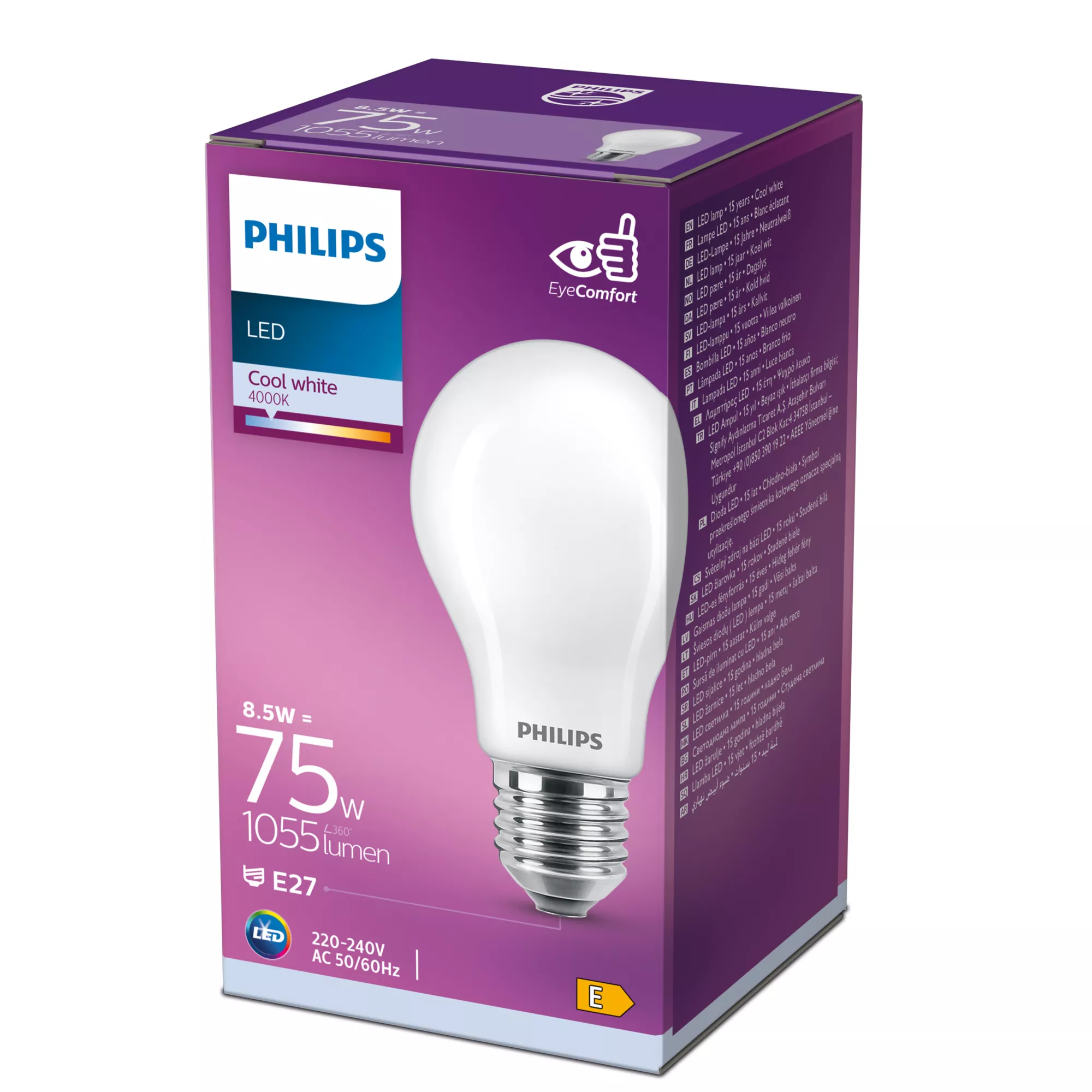 صورة Philips 8718696705612 E27 أبيض بارد 4000 كلفن 8.5 واط لمبة LED