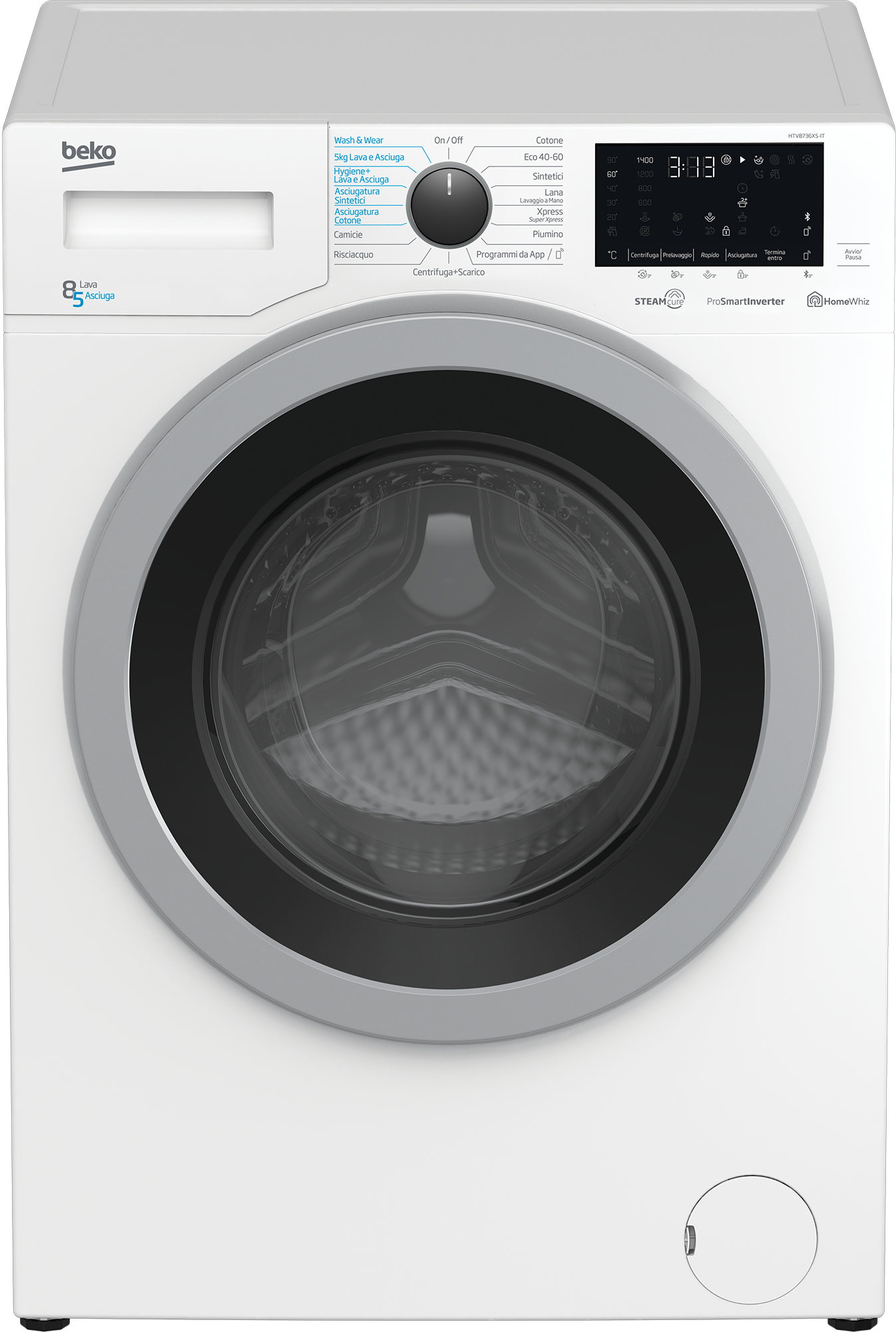 Beko HTV8736XS-IT washer dryer Freestanding Front-load White