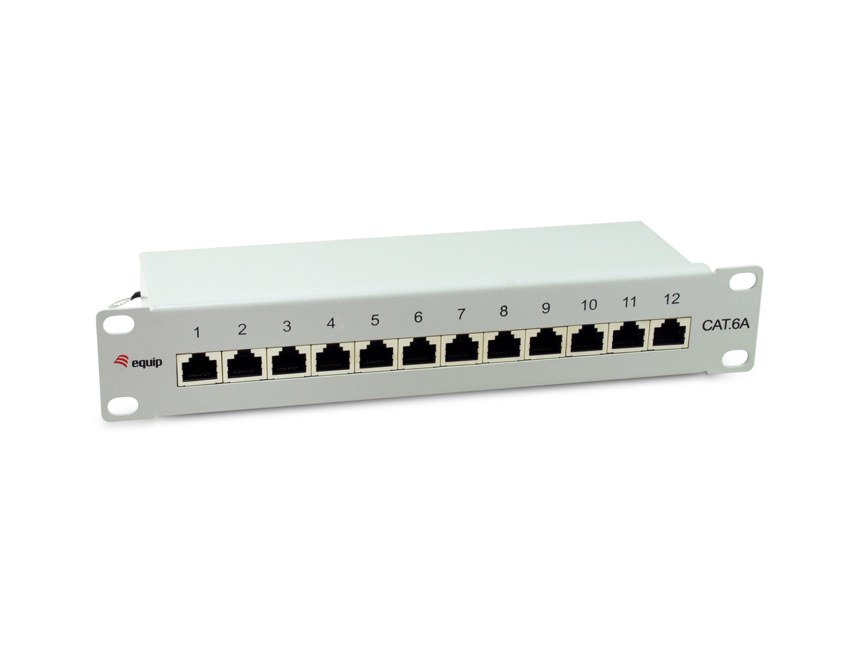 Equip 10 Patchpanel 12xRJ45 Cat6a FTP 1U     500MHz RAL7035