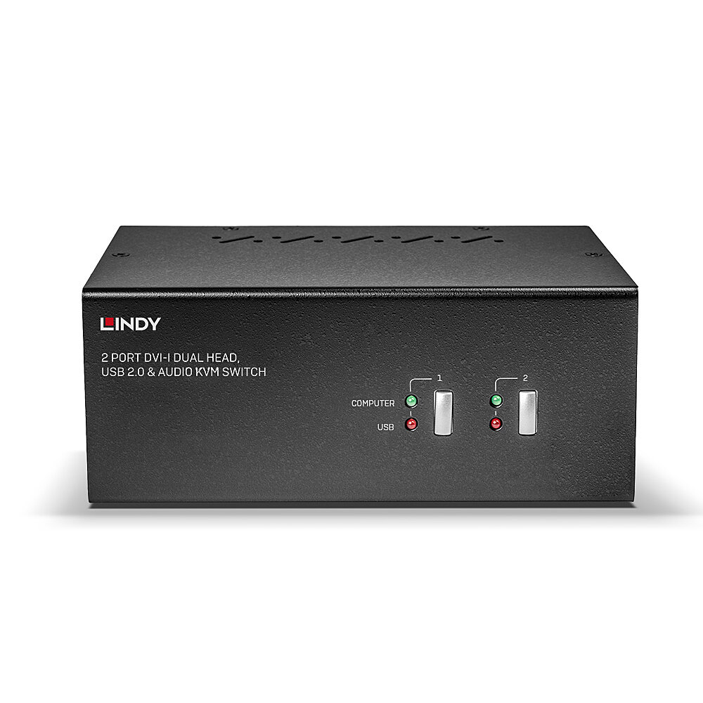 Lindy 2 Port Dual Head Single Link DVI-I KVM Switch Pro with TTU – image 3