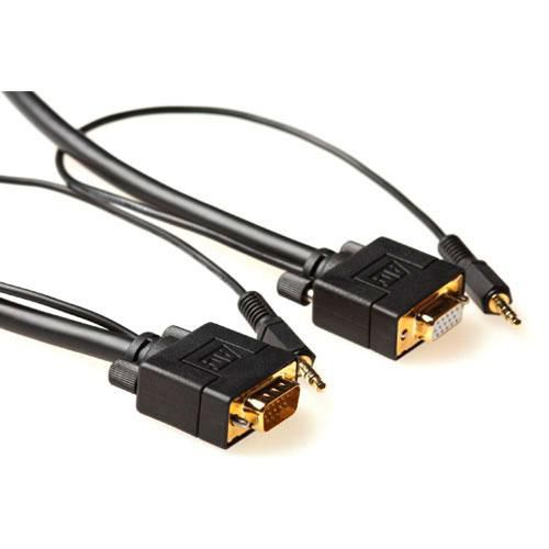 Microconnect MONGH10BMJ 10m Siyah VGA + 3.5mm Ses Kablosu