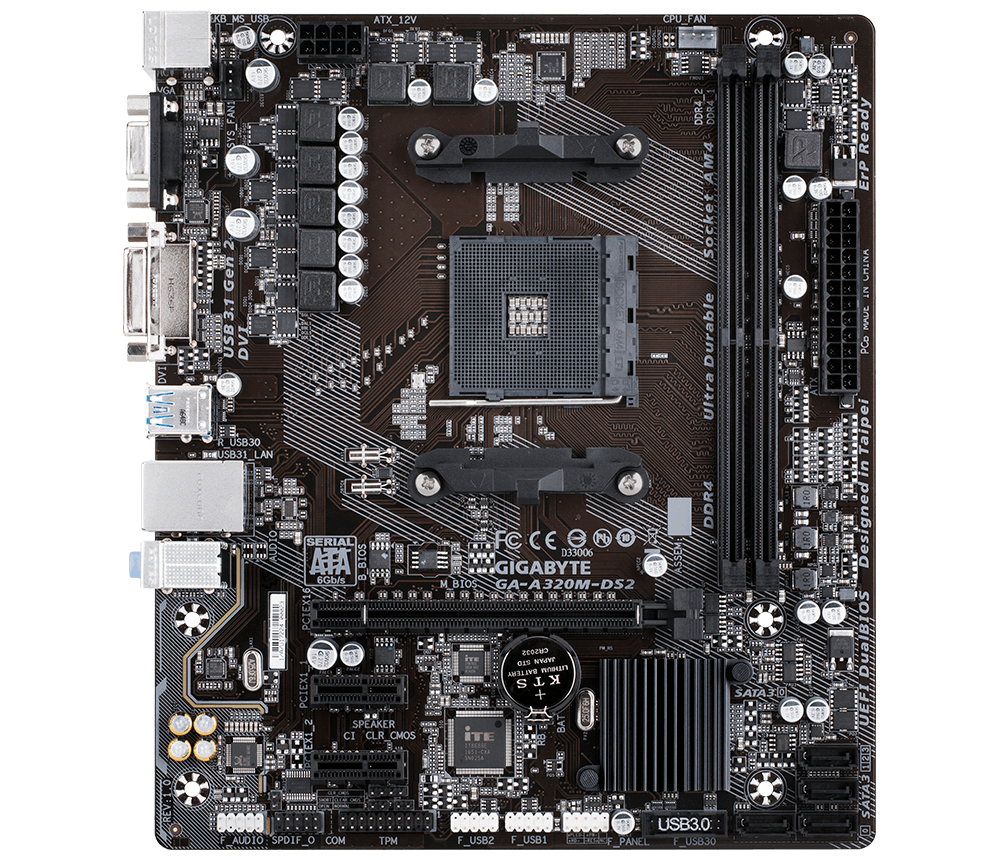 GIGABYTE GA-A320M-DS2 motherboard AMD A320 Socket AM4 micro ATX – image 4