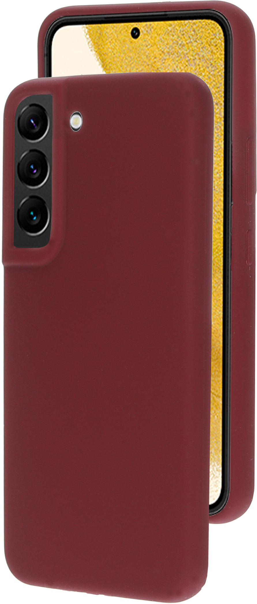 Mobiparts Silicone Cover Samsung Galaxy S22 Plum Red – image 1
