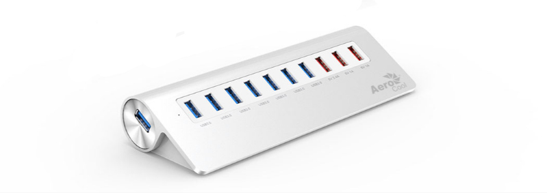 Aerocool ACAH-R3A0000-31 interface hub USB 3.2 Gen 1 (3.1 Gen 1) Type-A 5000 Mbit/s Aluminium