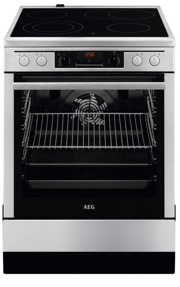 AEG CCB6670APM Freestanding cooker Electric Ceramic hob Black, Stainless steel