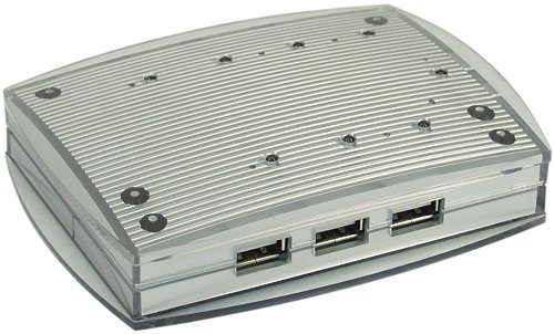 InLine 33287 interface hub 480 Mbit/s Transparent, White