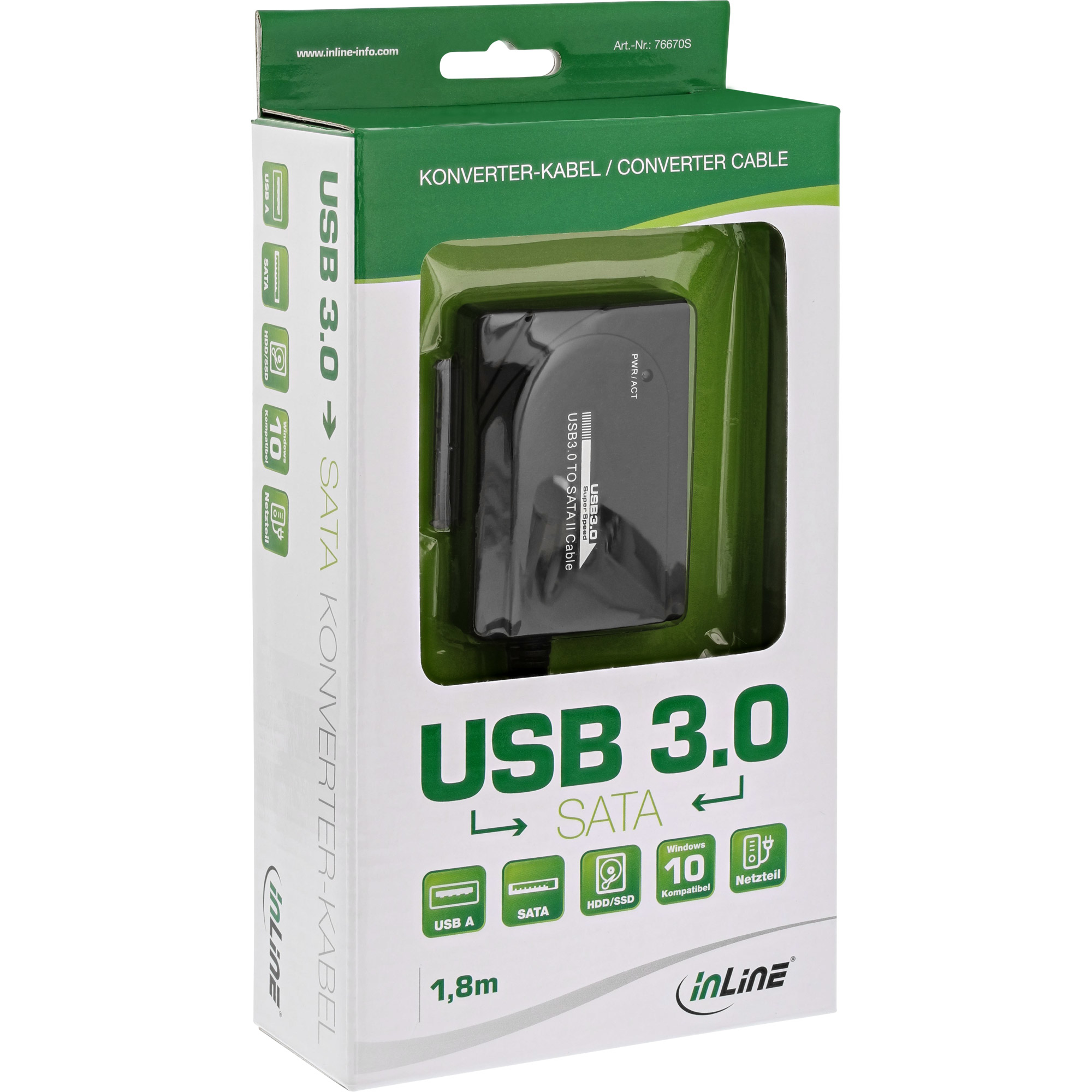 InLine USB 3.0 to SATA Adapter / Converter with Power Supply – image 2