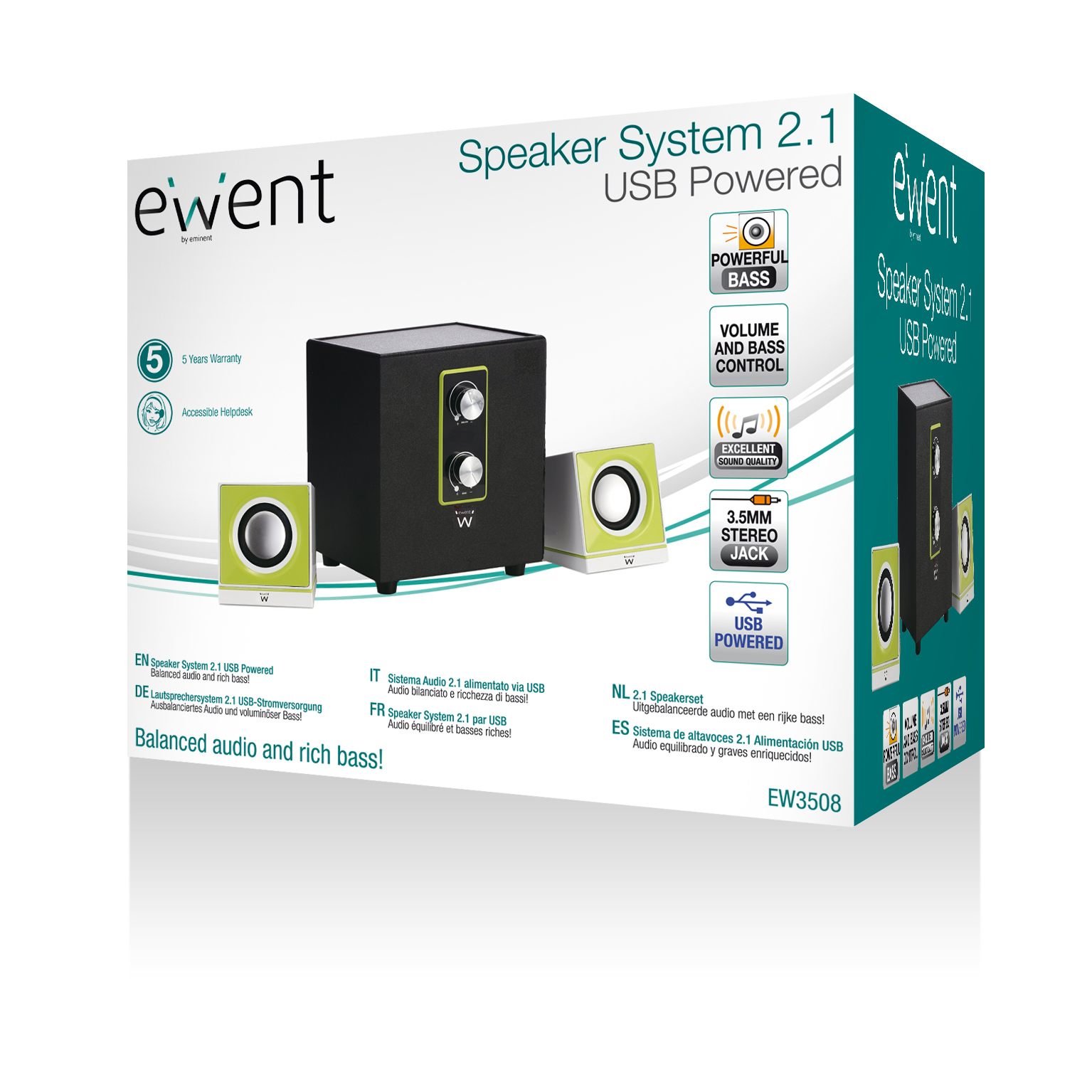 Ewent EW3508 speaker set – image 2