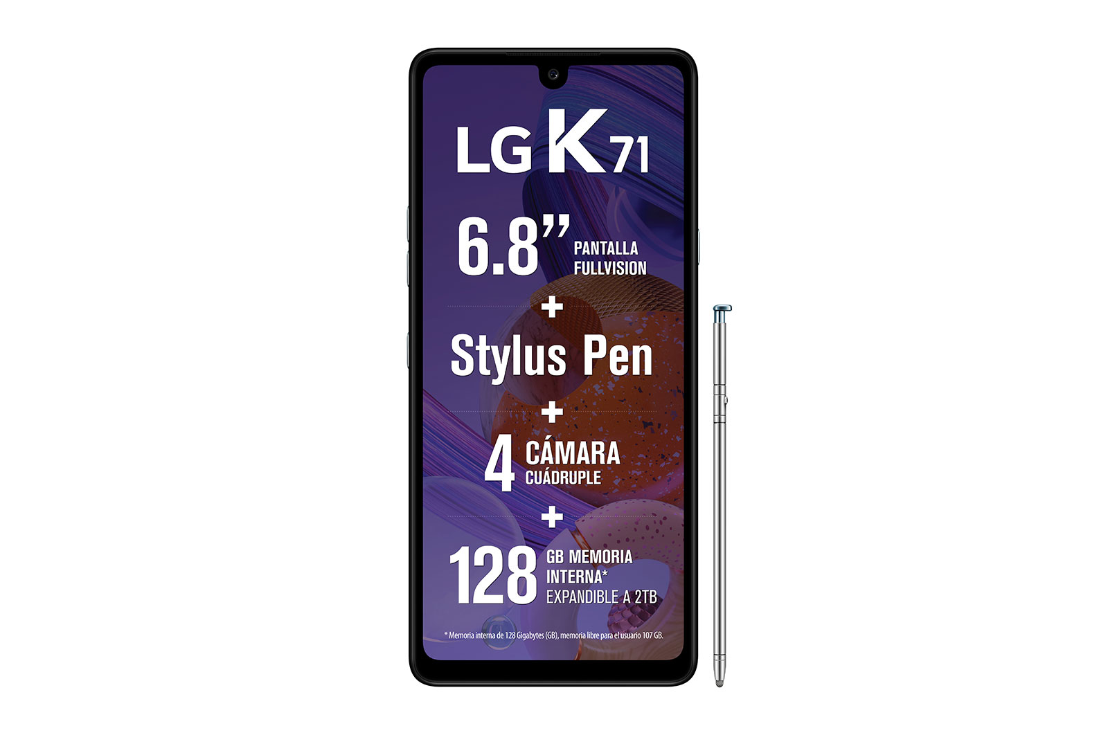 LG K71 17.3 cm (6.8") Android 10 4G 4 GB 128 GB 4000 mAh White – image 3