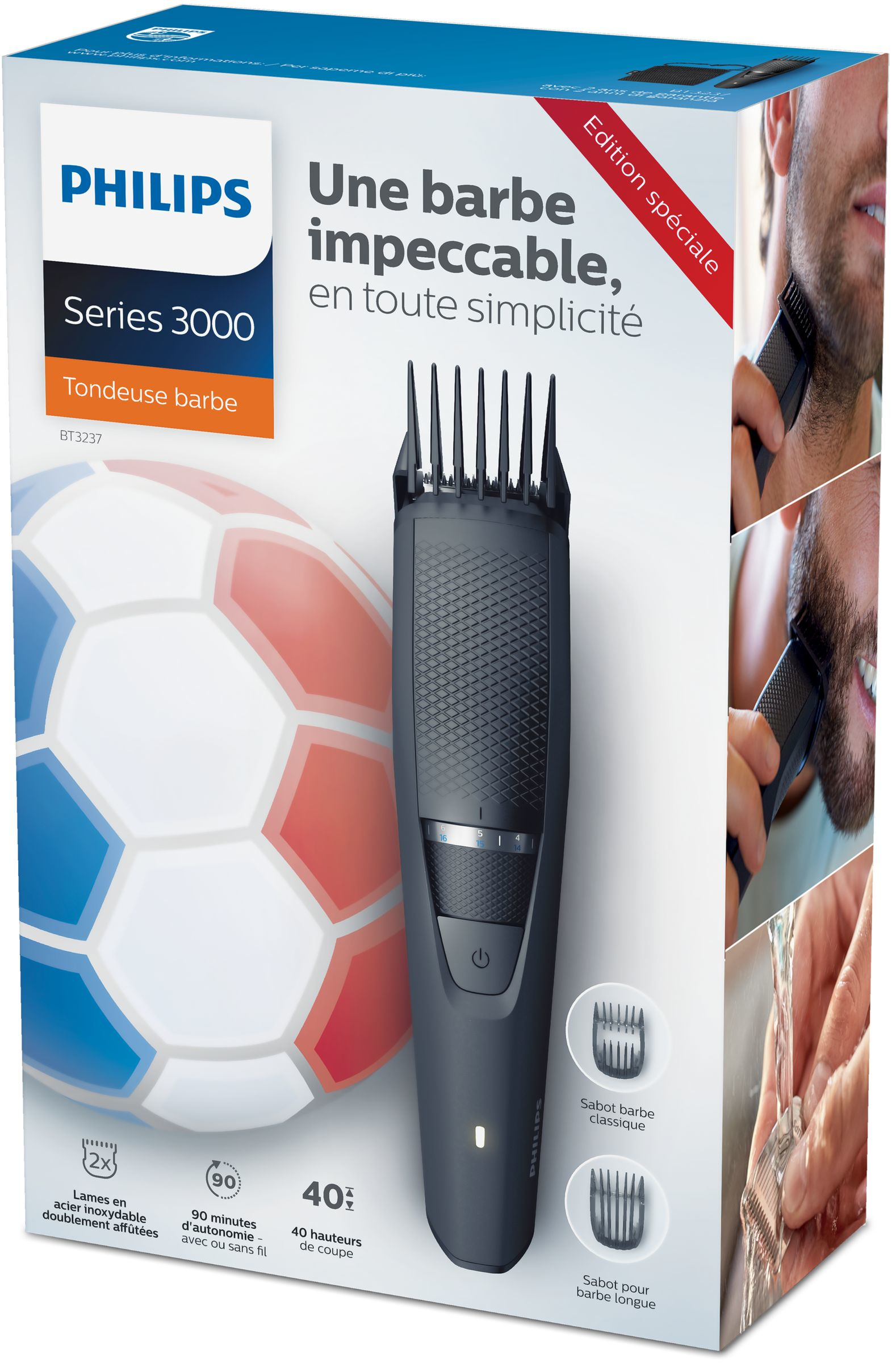 Philips BEARDTRIMMER Series 3000 BT3237/17 beard trimmer AC/Baterry 40 – image 2