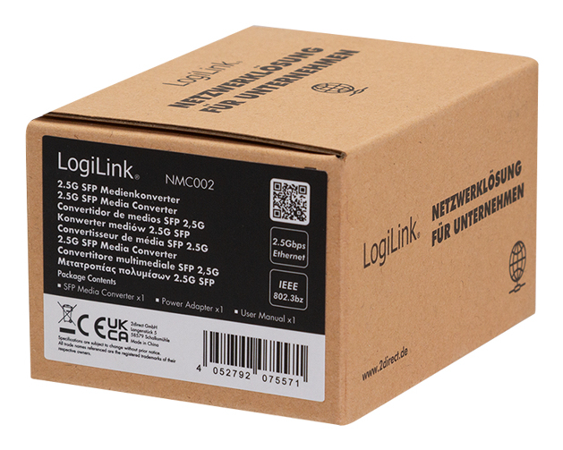 LogiLink NMC002 network media converter 2500 Mbit/s Black – image 8