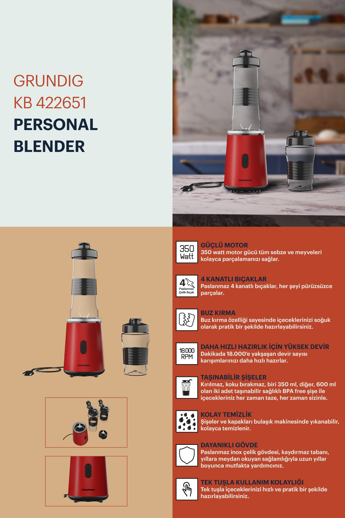 Grundig KB 422651 Kişisel Blender – image 8