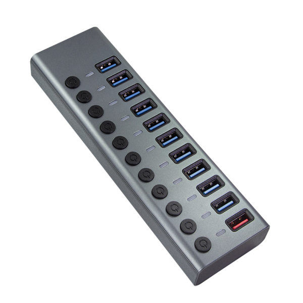 LogiLink UA0388 interface hub USB 3.2 Gen 1 (3.1 Gen 1) Type-B 5000 Mbit/s Grey – image 4