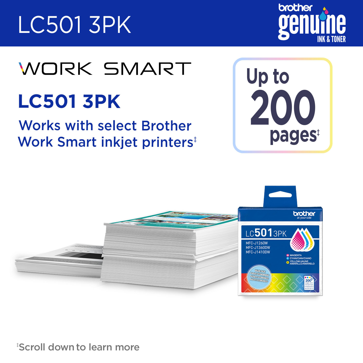 Brother LC5013PKS ink cartridge 3 pc(s) Original Standard Yield Cyan, Magenta, Yellow – image 2