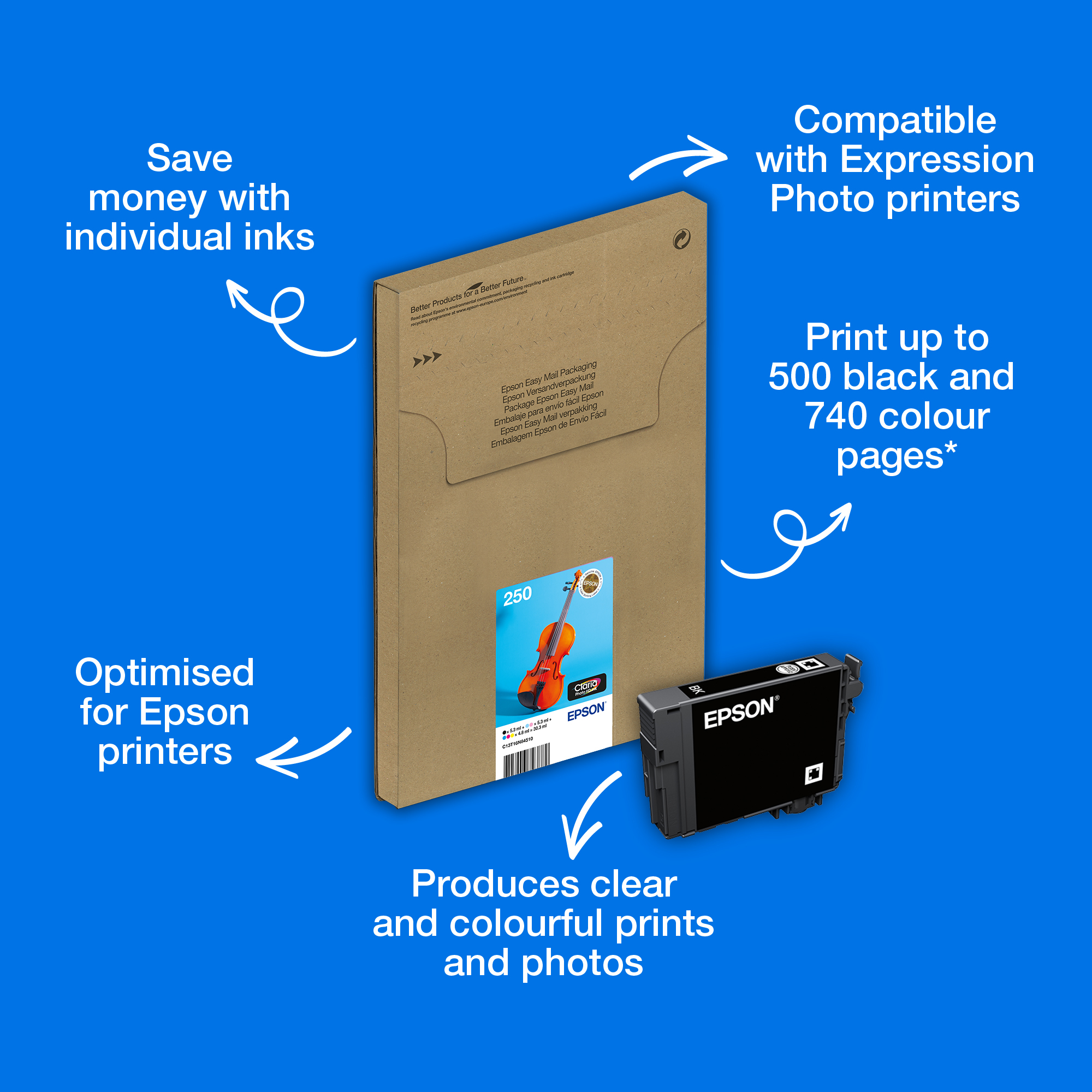 Epson Multipack 6-colours 250 Violin Claria Photo HD EasyMail Ink – image 5