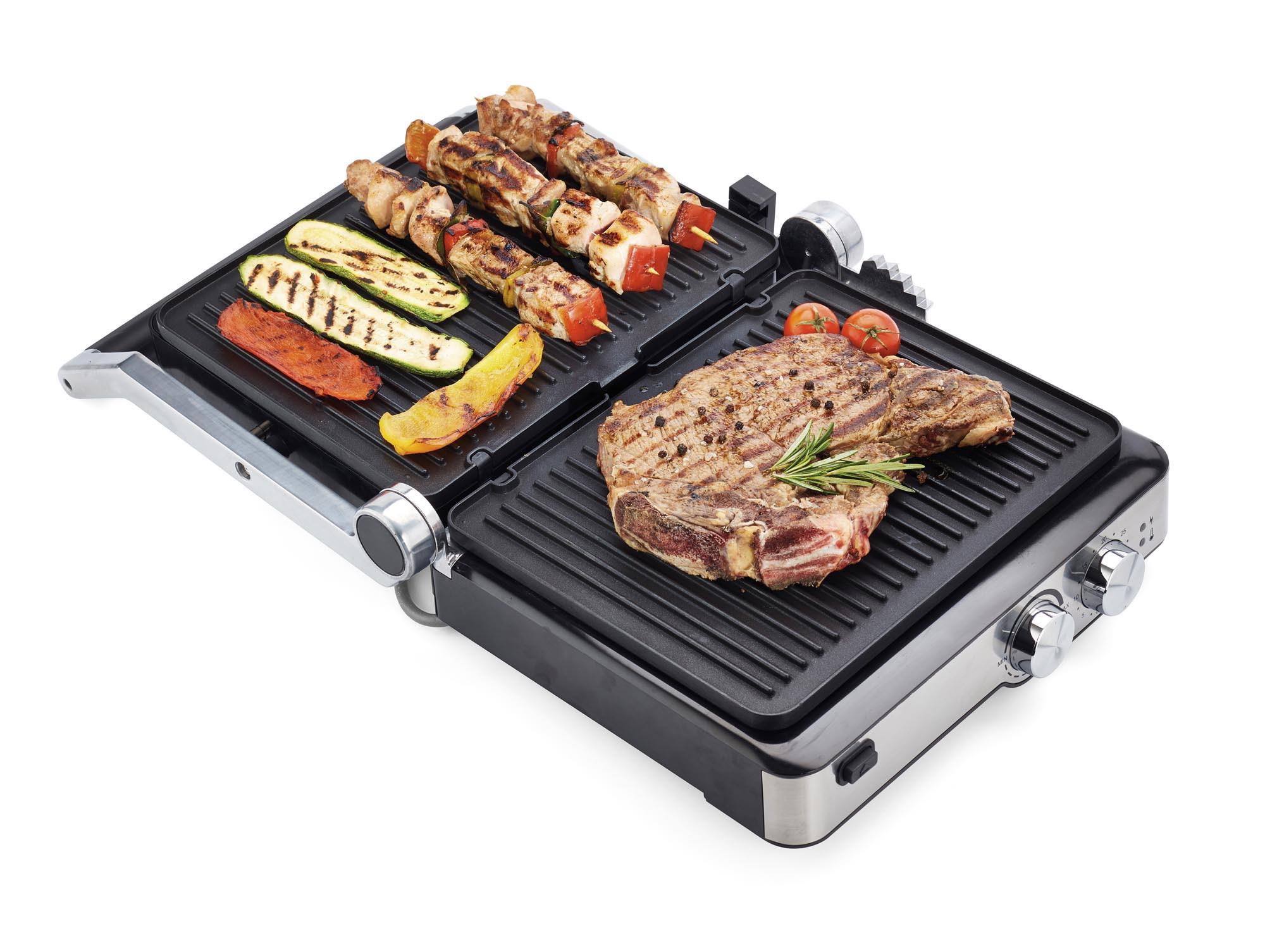 Ariete 1918 Grill & Taste - Electric Grill - Removable non-stick tilting plates - 180 ° opening - 5 Temperatures - 2000 Watt - Stainless Steel – image 6
