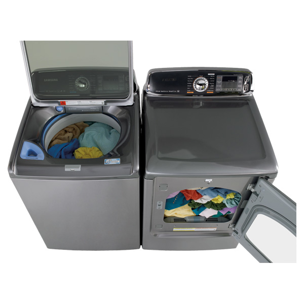 Samsung DV50F9A8EVP washer dryer Freestanding Front-load Platinum, Stainless steel – image 2