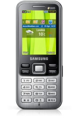 Samsung GT-C3322 5.59 cm (2.2") 88.9 g Black, Silver Feature phone
