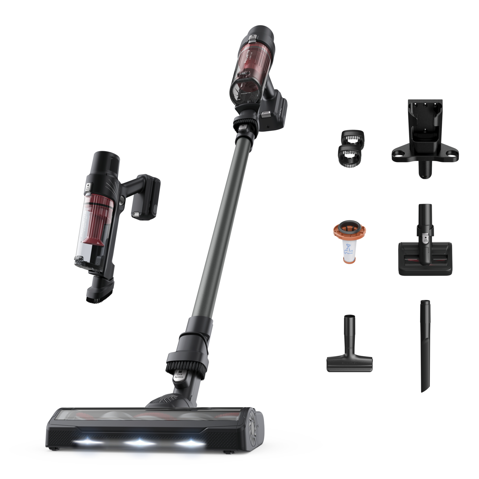 Rowenta RH6A75 2-in-1 stick vacuum Battery Dry Bagless Black, Red