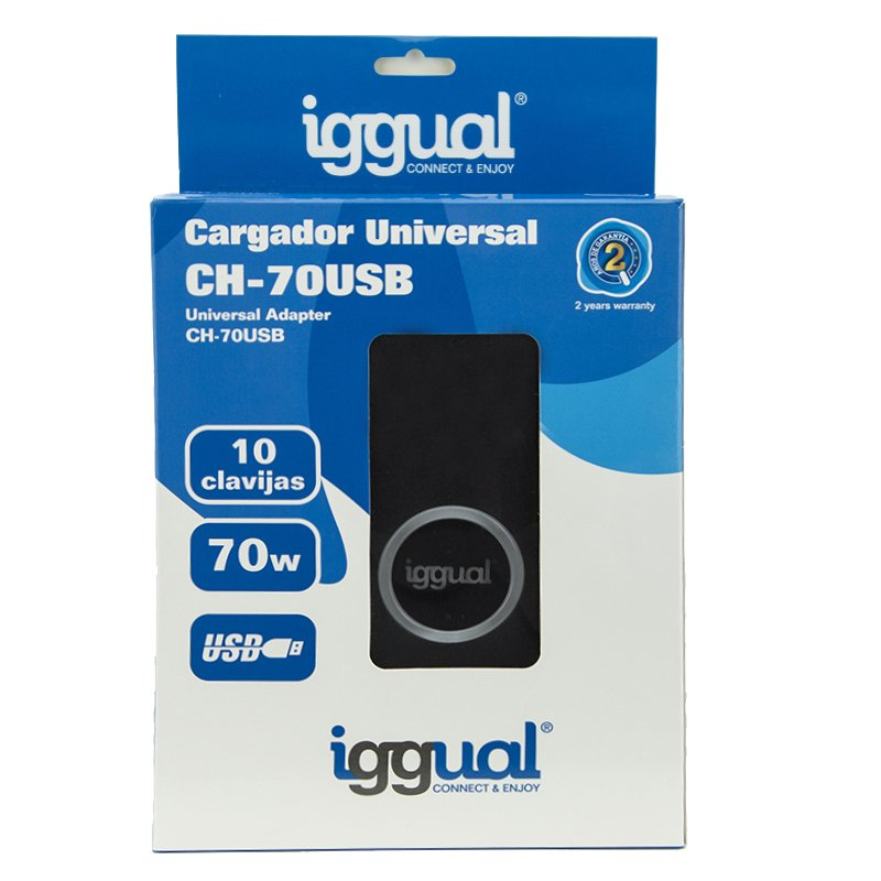 iggual CH-70W-USB power adapter/inverter Indoor Black – image 3